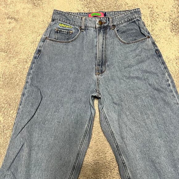 Empyre Jeans Womens 5 (27x29.5) Baggy Tori Skate Blue High Rise Pants - Picture 3 of 11